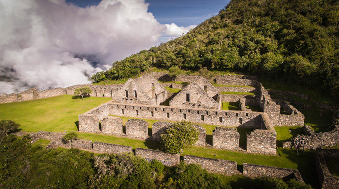 Inca ruins at Choquequirao Archaeological Park in Peru