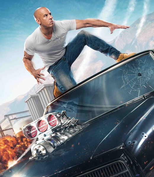 Vin Diesel portraying Fast & Furious character Dominic Toretto